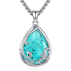 925 Sterling Silver Turquoise Urn Pendant Necklace Memorial Ashes Unisex Thor